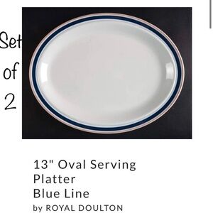 Set Of 2 Royal Doulton Designs Blue Line Platter